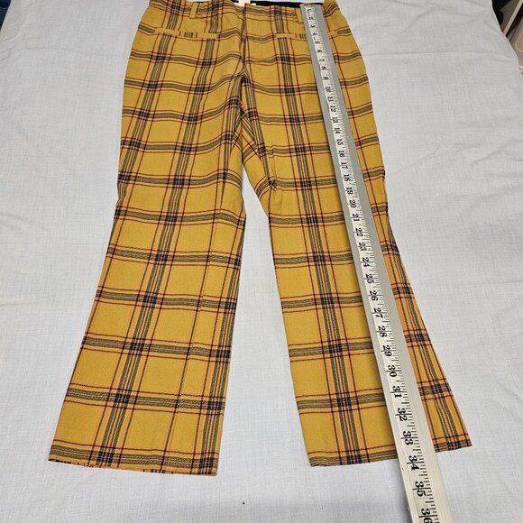 Anthropologie Maeve The Essential Slim Kick Flare Plaid Pants Women Size 6 - Picture 8 of 12
